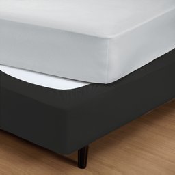 Fit Box Queen Liso Vivaldi em Malha 100% Algodão Preto Sul Brasil - 1