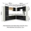 Ver mais imagens de Cozinha Completa Lux com Armário e Balcão Branco Preto