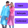Capa Protetora de Chuva Transparente Reutilizável Resistente com Capuz para Passeio Adulto Impermeáv - 5