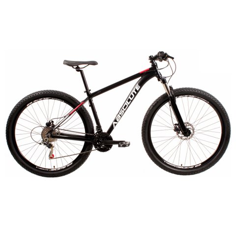Bicicleta 29 Absolute Nero 4 Câmbios Shimano 24v K7 Freio Hidráulico Trava - Preto/vermelho Tam.23