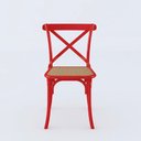 Ver imagem 2 de Cadeira Jantar Cross Katrina Vermelha Corano Bege Aço Vermelho