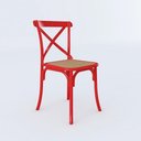 Ver imagem 1 de Cadeira Jantar Cross Katrina Vermelha Corano Bege Aço Vermelho