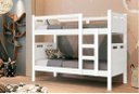 Ver imagem 2 de Cama Beliche Solteiro com 2 Colchões D23 Escada e Grade Proteção para Quarto Infantil e Juvenil:Bran
