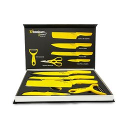 Jogo de Facas Premium Aço Inox Titanium Gourmet 6 Peças - 1