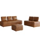 Ver imagem 2 de Sofá 6 Lugares para Sala de Estar Living Modular Adah M03 Couríssimo Whisky - Lyam Decor