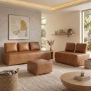 Ver imagem 4 de Sofá 6 Lugares para Sala de Estar Living Modular Adah M03 Couríssimo Whisky - Lyam Decor