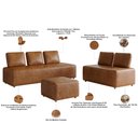 Ver imagem 5 de Sofá 6 Lugares para Sala de Estar Living Modular Adah M03 Couríssimo Whisky - Lyam Decor