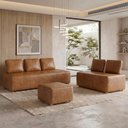 Ver imagem 1 de Sofá 6 Lugares para Sala de Estar Living Modular Adah M03 Couríssimo Whisky - Lyam Decor