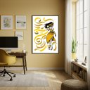 Ver imagem 2 de Quadro Decorativo Oxum Fitas Amarelas - 70x50cm:moldura Preta