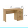 Escrivaninha Mesa de Escritório com 4 Gavetas 120x75cm Mdp Carvalho 0700 Menu - 4