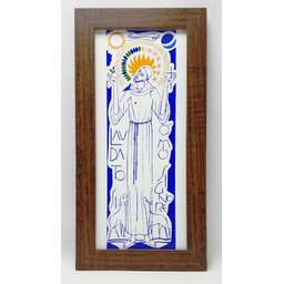 Quadro São Francisco 14cmx28cm - Cláudio Pastro Alfanio Azulejaria - 1