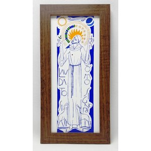 Quadro São Francisco 14cmx28cm - Cláudio Pastro Alfanio Azulejaria