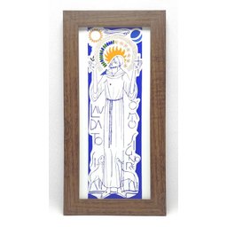 Quadro São Francisco 14cmx28cm - Cláudio Pastro Alfanio Azulejaria - 3