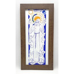 Quadro São Francisco 14cmx28cm - Cláudio Pastro Alfanio Azulejaria - 4