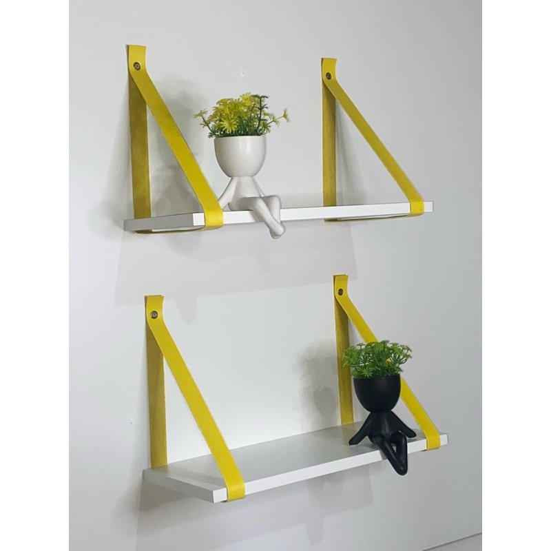 Kit 2 Prateleiras de Mdf 40x20cm:amarelo