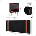 Ver imagem 3 de Kit Quarto Completo 2 Mesas Cabeceira Pequena Retrô Painel Suspenso Cama Box Casal Queen 1,60 - Rpm