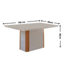 Ver imagem 4 de Mesa de Jantar Isadora 180cm Tampo MDF Vidro Canto Copo com 6 Cadeiras Aline