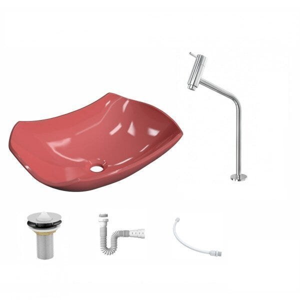 Kit Cuba L42 com Torneira Link 1062 Metal e Válvula 1" + Sifão PVC e Flexível - 2