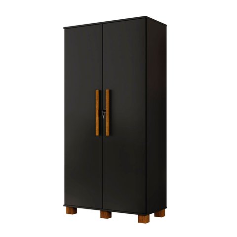 Armário Organizador Multiuso 10 Prateleiras Dacar 93cm MDF Preto Lavanderia Quarto Cozinha