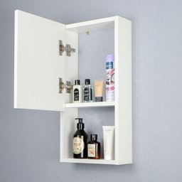 Armário para Banheiro com Espelho Mênfis Branco 27cm - 3