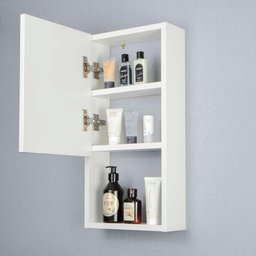 Armário para Banheiro com Espelho Mênfis Branco 27cm - 2