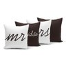 Kit 4 Capas de Almofadas 45x45cm Mr & Mrs Gratidão - - 1