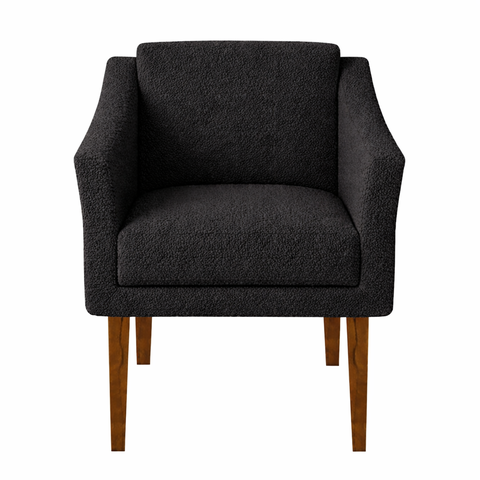 Poltrona Estofada para Consultorio Clinica Davi Tecido Boucle:preto