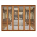 Ver imagem 2 de Guarda-Roupa Casal 6 Portas de Vidro Reflecta com LED MDF 270cm Suavitá Glass Marrom Amêndoa Clean