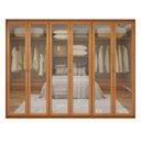 Ver imagem 2 de Guarda-roupa Casal 6 Portas de Vidro 100% Mdf com Led Suavitá Glass