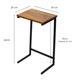 Mesa de Apoio Sofá Unna para Sala Suporte Notebook 65 Cm - 6