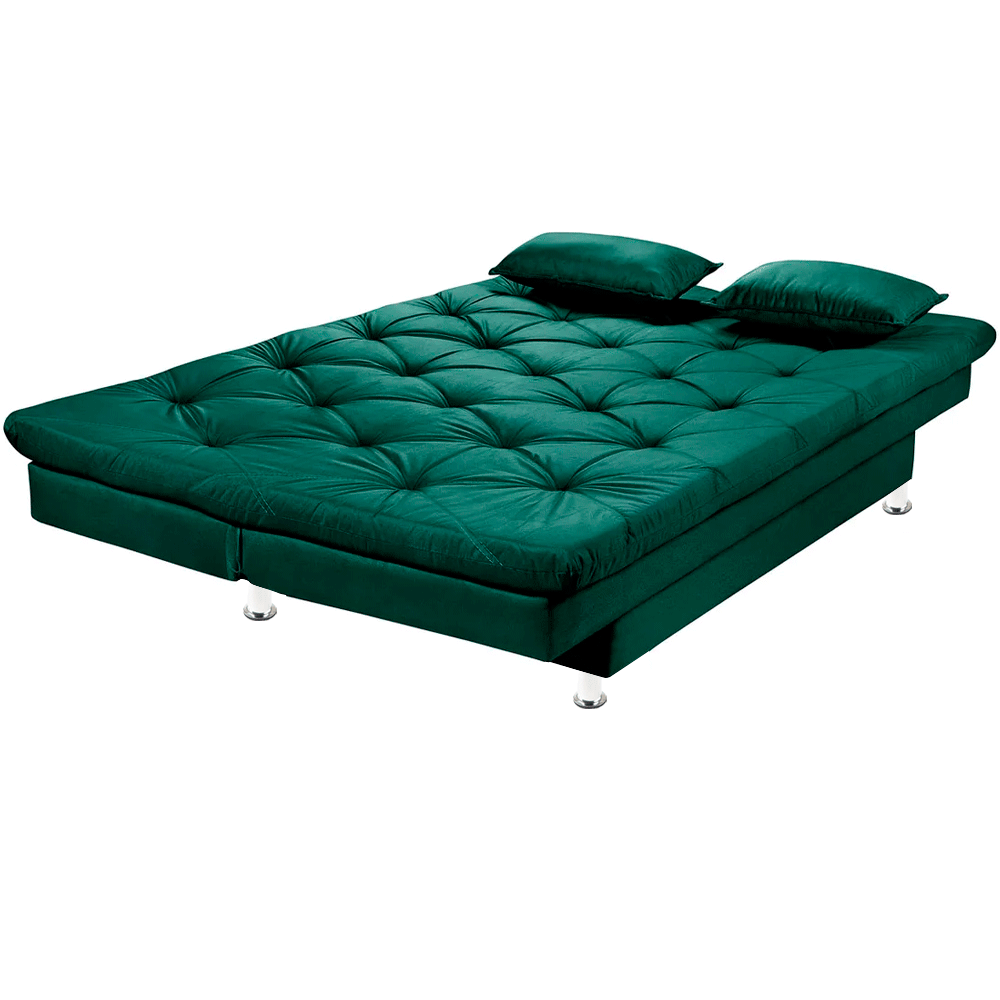 Sofá Cama 3 Lugares Multiuso Sued Premium:verde Musgo - 4