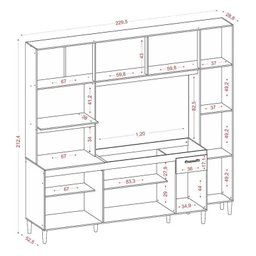 Kit Cozinha Catarina 2001595 Atacama Off White - Aramóveis - 3