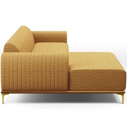 Sofá 4 Lugares Chaise Esquerdo Sala Molino 255cm D02 Pés D\'ouro Prime Bouclê Mostarda Pb-03 - 2