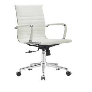 Cadeira Escritório Diretor Esteirinha Corino Manhattan Branco