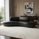 Ver imagem 1 de Sofá Orgânico Módulo Curvo Savana Corino Modena Preto - Montanaris Decor