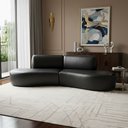 Ver imagem 1 de Sofá Orgânico Módulo Curvo Savana Corino Modena Preto - Montanari's Decor