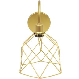 2 Luminárias Arandela de Parede Aramada Cálice Industrial Retro Dourada Agp Ilumini Vintage - 4