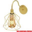 Ver imagem 3 de 2 Luminárias Arandela de Parede Aramada Cálice Industrial Retro Dourada Agp Ilumini Vintage