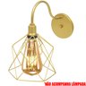 2 Luminárias Arandela de Parede Aramada Cálice Industrial Retro Dourada Agp Ilumini Vintage - 3
