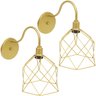 2 Luminárias Arandela de Parede Aramada Cálice Industrial Retro Dourada Agp Ilumini Vintage - 1
