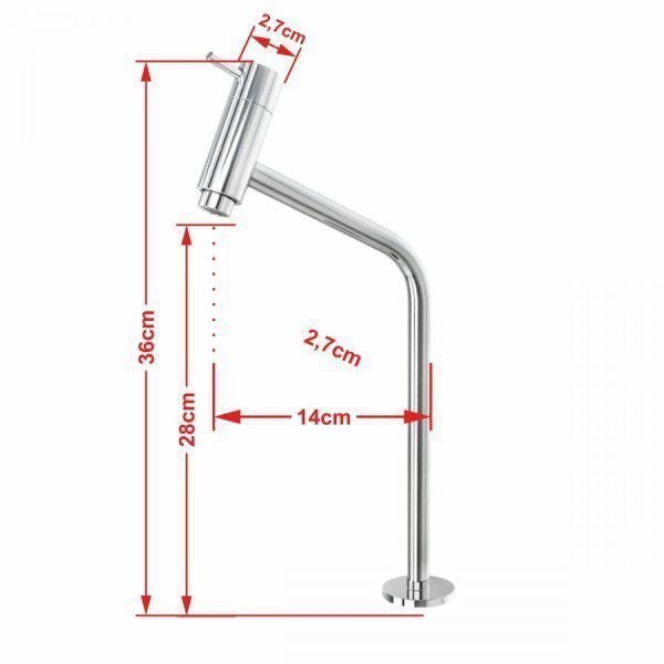 Kit Cuba L42 com Torneira Link 1062 Metal e Válvula Click 1"G + Sifão Cromado e Flexível - 9