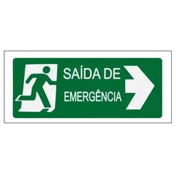 Placa de Sinalização de Emergência - Saída de Emergência À Direira 10x20cm - 1
