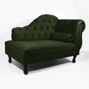 Ver imagem 1 de Recamier Sofá Divã Com Pés Retro 120X60 - Elã:Suede Verde Musgo