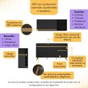 Ver imagem 2 de Armário de Cozinha Compacta com Bancada Americana Veneza Multimóveis Mp2200 Preto/dourado