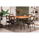 Ver imagem 1 de Mesa Sala Jantar Stellar 160cm+ 6 Cadeiras Lux Preto Carraro