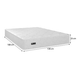 Cama Box Casal + Colchão Molas Ensacadas Attractive Umaflex (138x188x63cm) Branco - 6