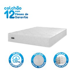 Cama Box Casal + Colchão Molas Ensacadas Attractive Umaflex (138x188x63cm) Branco - 3