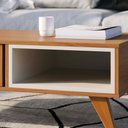 Ver imagem 6 de Mesa de Centro Decorativo Pés em Madeira Maciça Mdp/mdf Vera 90cm Freijó/off White G73 - Gran Belo