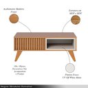 Ver imagem 3 de Mesa de Centro Decorativo Pés em Madeira Maciça Mdp/mdf Vera 90cm Freijó/off White G73 - Gran Belo