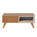 Ver imagem 2 de Mesa de Centro Decorativo Pés em Madeira Maciça Mdp/mdf Vera 90cm Freijó/off White G73 - Gran Belo